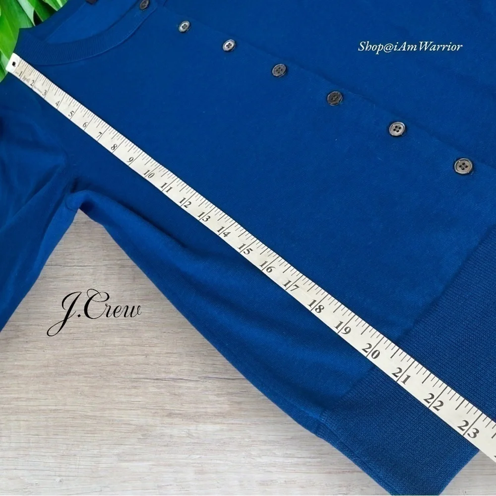 J.Crew electric blue Tippi fine wool crewneck cardigan sweater *shop@iamwarrior